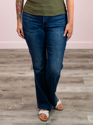 Judy Blue | High Rise Tummy Control Embroidered Bootcut | LONG | Declan