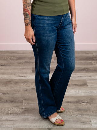 Judy Blue | High Rise Tummy Control Embroidered Bootcut | LONG | Declan