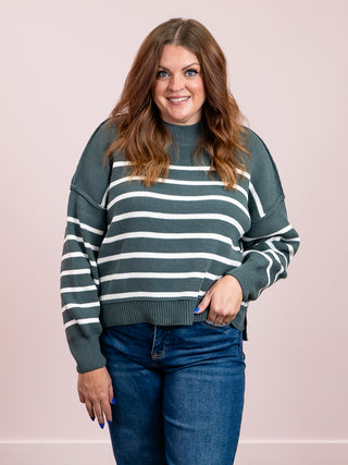 Calista Striped Oversized Sweater | Ash Jade