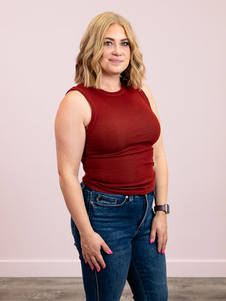 DEX | Ava Ribbed Tank | Burnt Orange