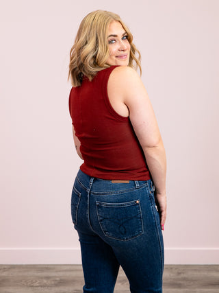 DEX | Ava Ribbed Tank | Burnt Orange