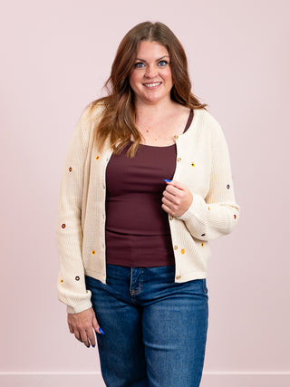 DEX | Pure Joy Embroidered Cardigan | Cream Floral