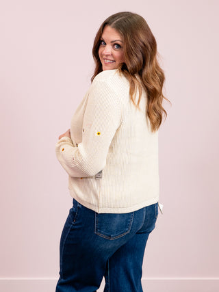 DEX | Pure Joy Embroidered Cardigan | Cream Floral
