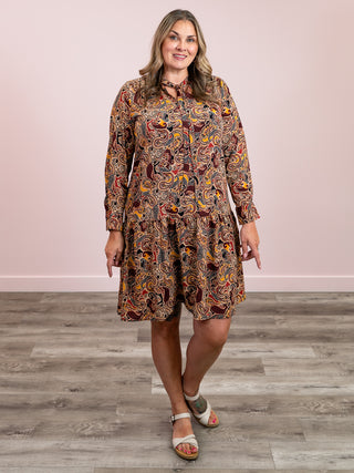 DEX | Delicate Tiered Midi Dress | Harvest Paisley