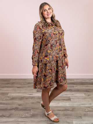 DEX | Delicate Tiered Midi Dress | Harvest Paisley