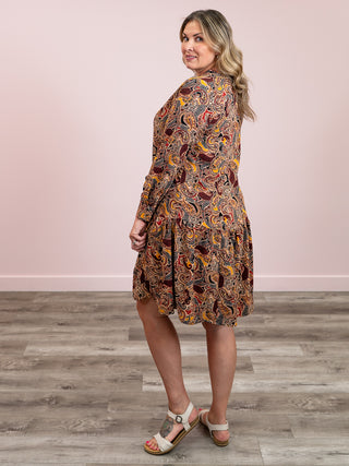 DEX | Delicate Tiered Midi Dress | Harvest Paisley