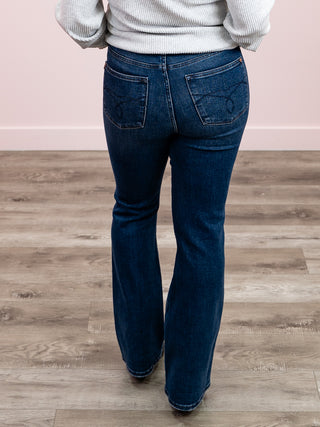Judy Blue | High Rise Tummy Control Embroidered Bootcut | SHORT | Declan