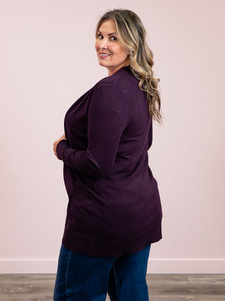 The Key Cardi | LONG | Dark Purple