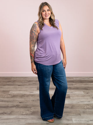 Janey V-Neck Tank | Dusty Lavender