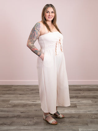 *NEW* Coastal Knot Striped Strapless Jumpsuit | Ivory & Rose