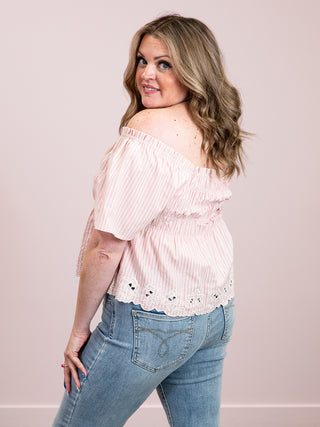 *NEW* Sunlit Flutter Sleeve Top | Pink