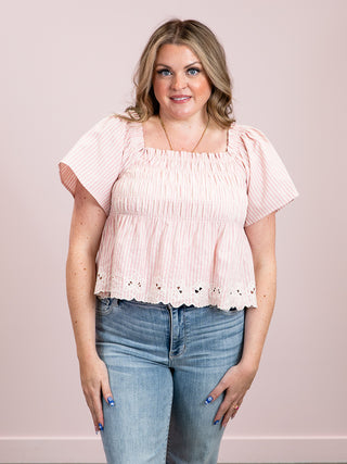 *NEW* Sunlit Flutter Sleeve Top | Pink
