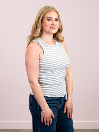 *NEW* The Seabreeze Ribbed Racerback Tank | Heather Gray