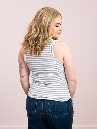 *NEW* The Seabreeze Ribbed Racerback Tank | Heather Gray
