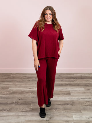 *FINAL SALE* Osborne Tee & Pants SET | Cabernet