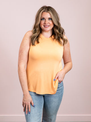 *NEW* Saylor Crew Neck Tank Top | Apricot