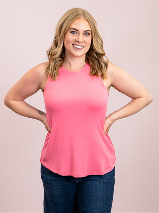 *NEW* Saylor Crew Neck Tank Top | Taffy Pink