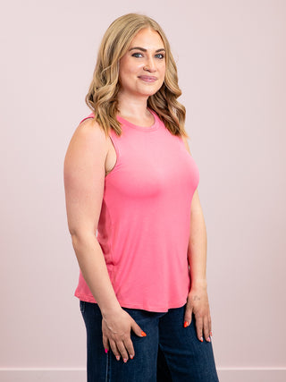 *NEW* Saylor Crew Neck Tank Top | Taffy Pink