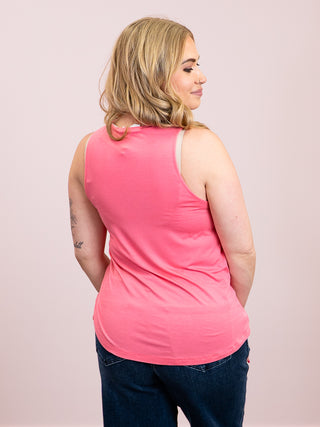 *NEW* Saylor Crew Neck Tank Top | Taffy Pink