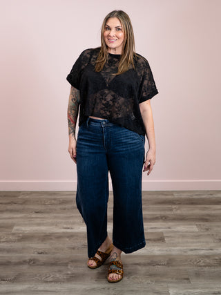 *NEW* Solana Laced Oversized Tee | Black