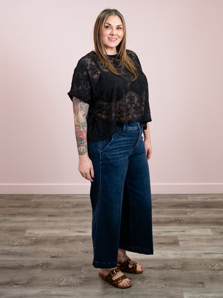 *NEW* Solana Laced Oversized Tee | Black