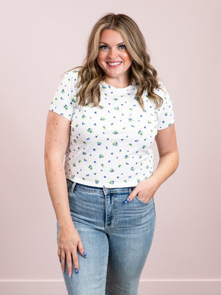 *NEW* Berry Bliss Crew Neck Tee | Off White