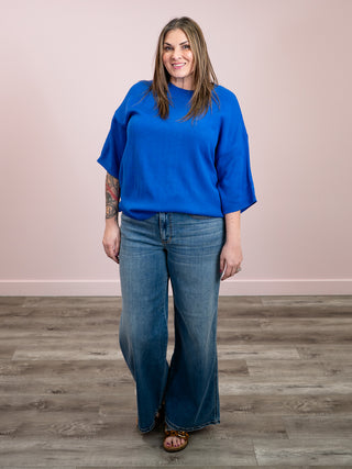 *NEW* Sassy Sue Drop Shoulder Sweater | Royal