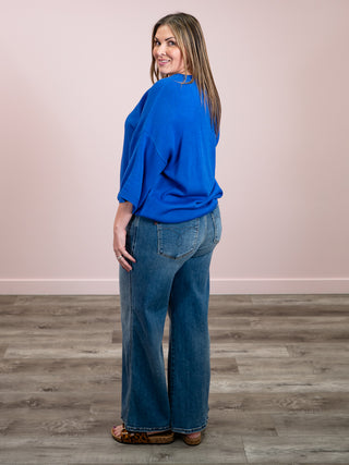 *NEW* Sassy Sue Drop Shoulder Sweater | Royal
