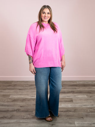*NEW* Sassy Sue Drop Shoulder Sweater | Pink