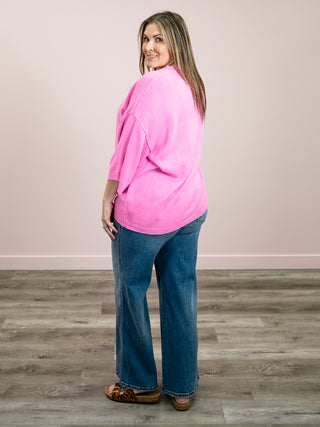*NEW* Sassy Sue Drop Shoulder Sweater | Pink