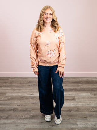 *NEW* Ampersand | University Side Slit Pullover | Peachy Petals