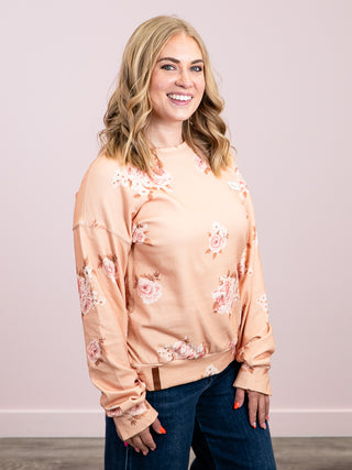 *NEW* Ampersand | University Side Slit Pullover | Peachy Petals