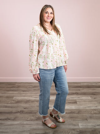 *NEW* Rosy Button Floral Blouse | Blush