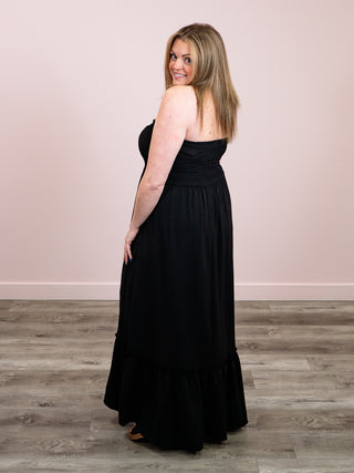 *NEW* Free Flow Smocked Strapless Maxi Dress | Black