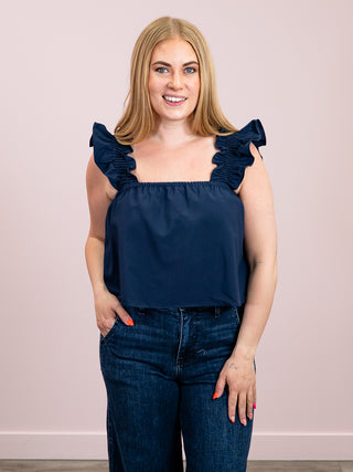 *NEW* Desert Muse Ruffle Tank | Navy