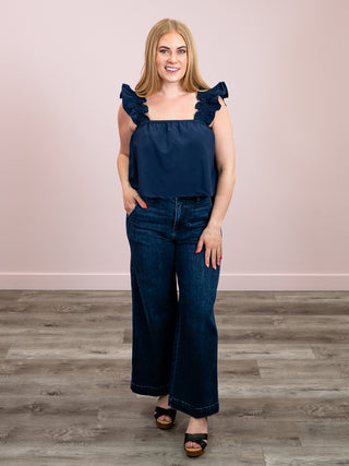 *NEW* Desert Muse Ruffle Tank | Navy