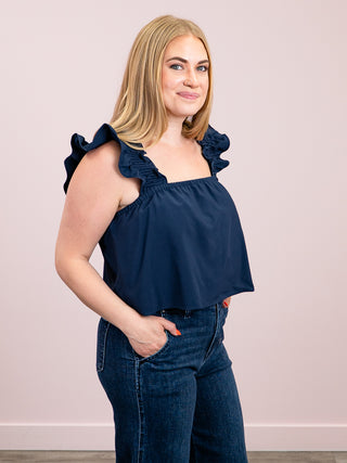 *NEW* Desert Muse Ruffle Tank | Navy
