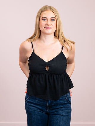 *NEW* Tea Party Babydoll Cami Top | Black