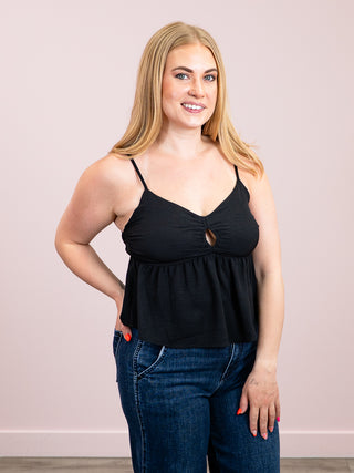 *NEW* Tea Party Babydoll Cami Top | Black