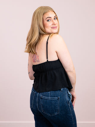 *NEW* Tea Party Babydoll Cami Top | Black