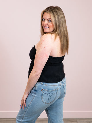 *NEW* Seamless Sun Strapless Babydoll Top | Black