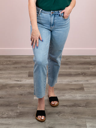 *NEW* Judy Blue | Mid Rise Bandana Ankle Straight Jean | Cypress
