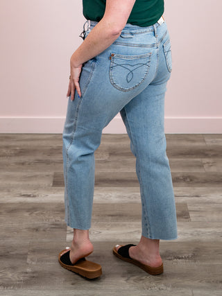 *NEW* Judy Blue | Mid Rise Bandana Ankle Straight Jean | Cypress