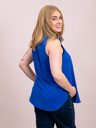 *NEW* Laynee Collared Sleeveless Tunic | Royal
