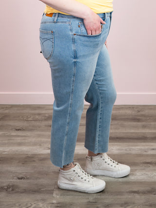 *NEW* Judy Blue | Mid Rise Bandana Ankle Straight Jean | Cypress
