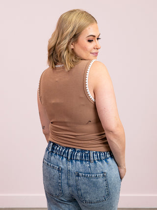 Torie Ribbed Tank | Caramel