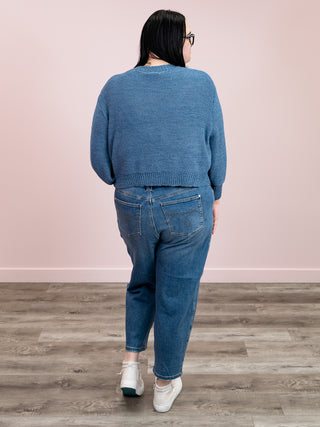 Autumn Drift Oversized Balloon Sleeve Sweater | Dusty Blue