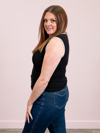 Torie Ribbed Tank | Black