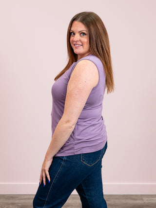 Janey V-Neck Tank | Dusty Lavender