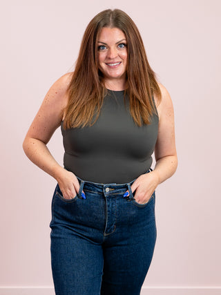 Second Skin | Roxanna Tank Bodysuit | Dark Charcoal